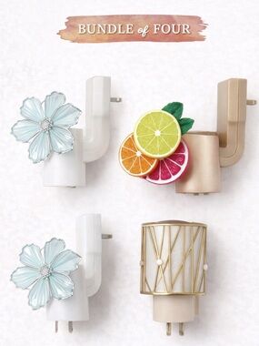 Bundle 4 Plug-In Scent Warmers Yankee Candle Bath & Body Wallflowers 🍋🌺🌸🍊